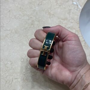 Tory Burch Gold and Green Bangle